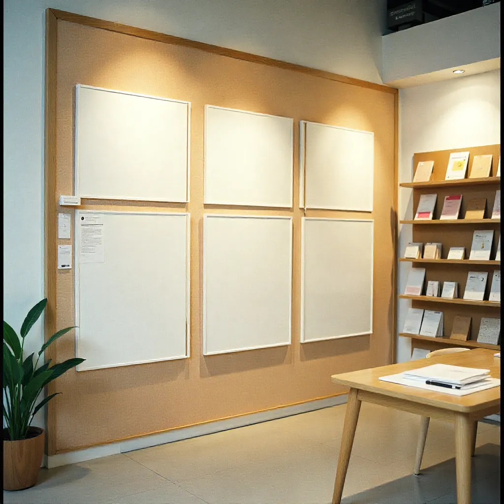 Espacio de trabajo organizado con múltiples pizarras